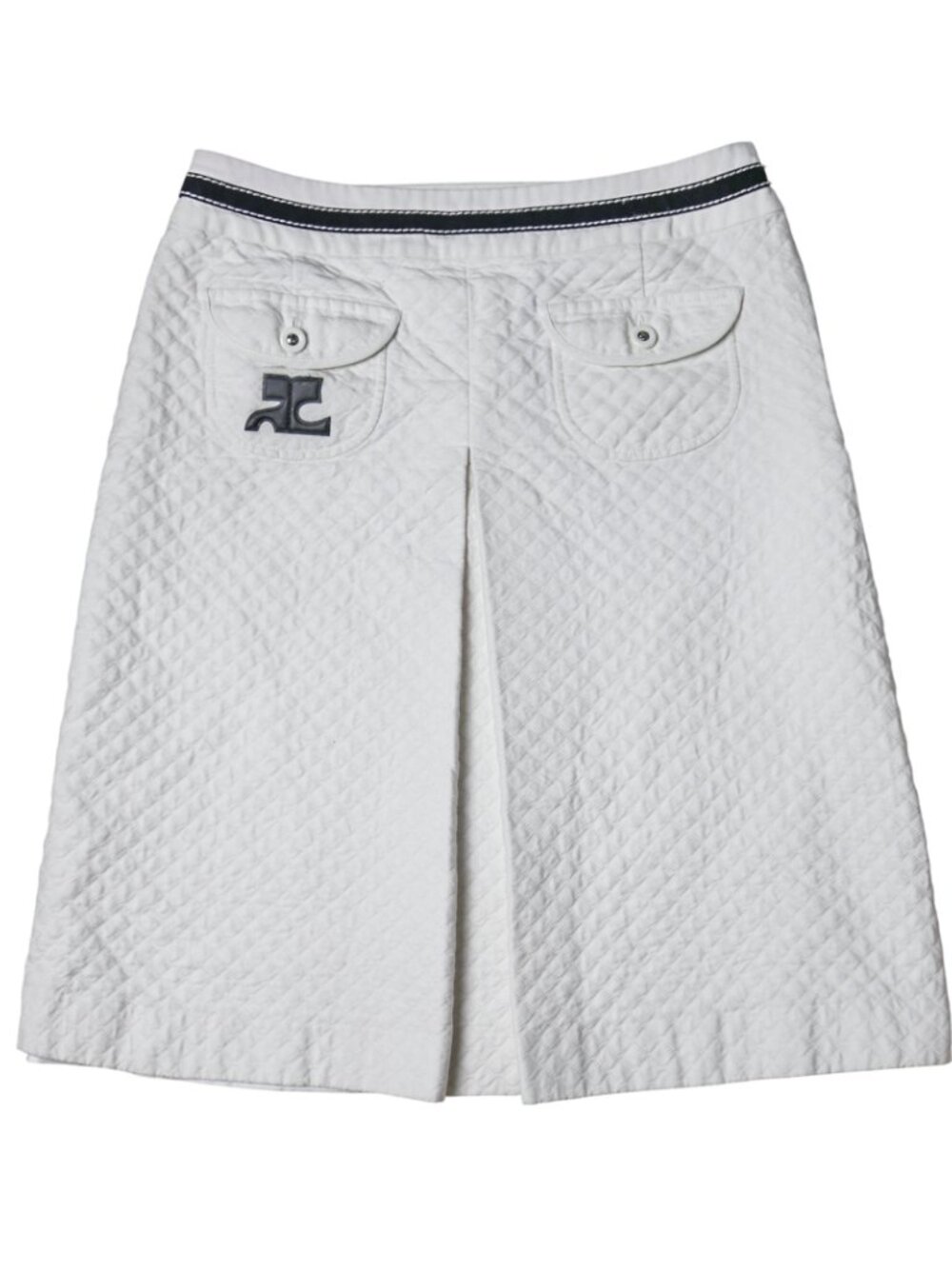 vtg Courrèges quited mid length skirt